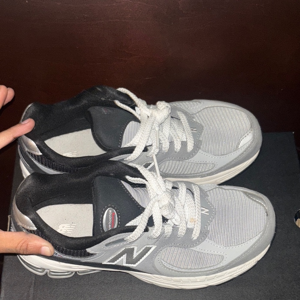 New Balance Light Gray and Black Sneakers